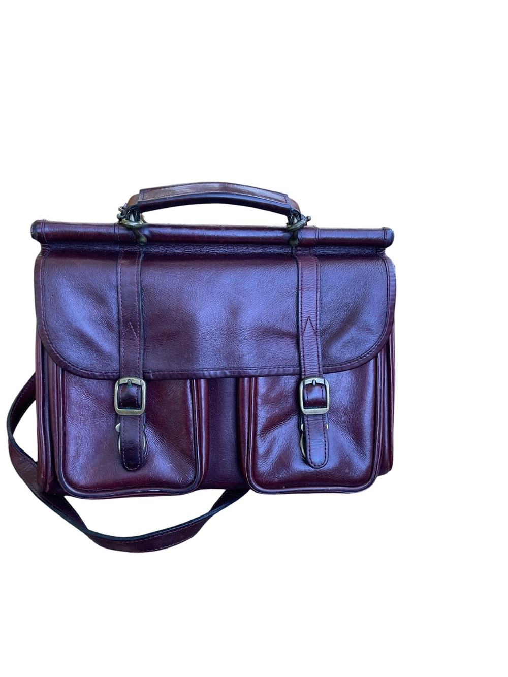 Vintage Wilsons Genuine Leather medium sized Messenger Crossbody Satchel Bag - Picture 3 of 16